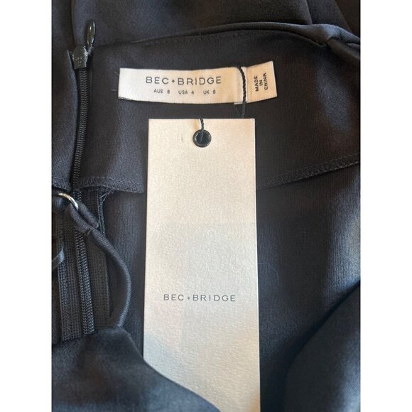 Bec + Bridge Camille Satin Maxi Skirt Black Womens Size 4 - Picture 8 of 8